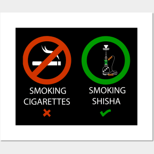 Shisha Hookah Vaping Smoking Smoker Gift T-Shirt Posters and Art